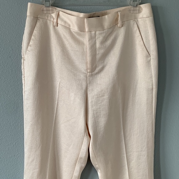 Vince Camuto cream silky seersucker trouser pants! - Picture 6 of 7